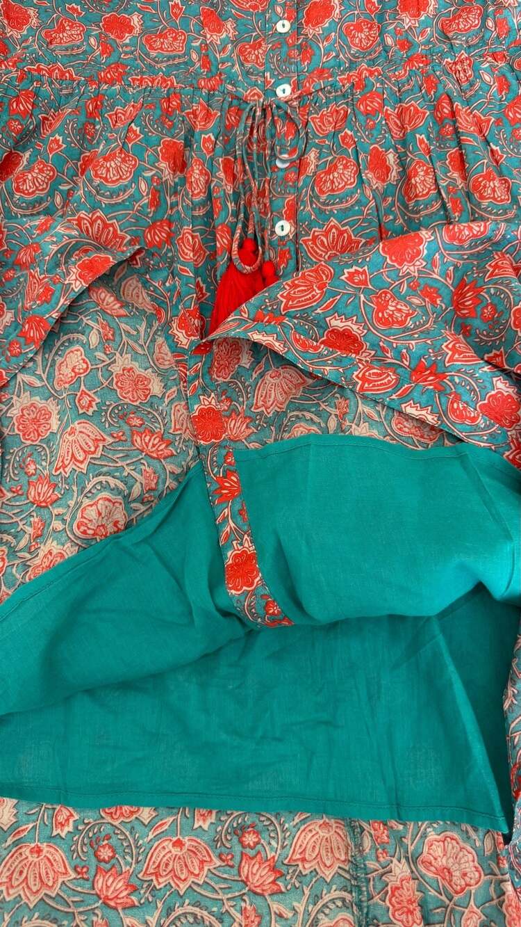 NATURAL LIFE floral long dress sizeXL bohemian paisley empire waist - Picture 5 of 6